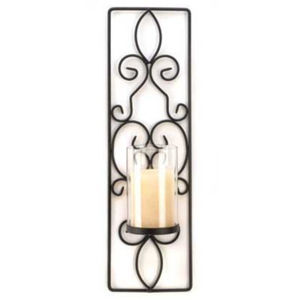 Candelabro de pared de hierro negro de gran calidad, portavelas metálico colgante de pared, decorativo, para velas de té, para el hogar. - Product Image 1