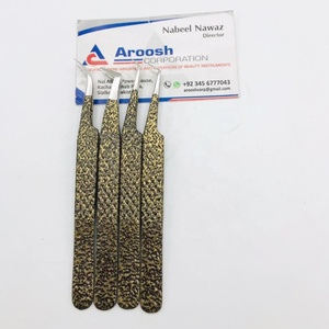 Lot de pinces professionnelles double ton en acier inoxydable massif avec grip diamanté pour extensions de cils, logo personnalisé, durable - Product Image 5