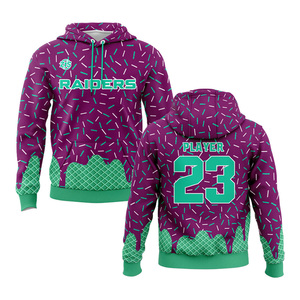 Zersia International Raiders Sweat à capuche personnalisé par sublimation Violet Vert Joueur 23 Unisexe Respirant Polyester à détection de tissu Adulte - Product Image 1