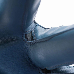 Gants élégants en cuir véritable bleu, écologiques, respirants, unis, doublés intérieurement, pour homme et femme, doux, pour l'hiver et l'extérieur - Product Image 3