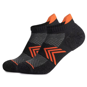 Ankle <b>Socks</b> Gray Yellow Geometric Pattern Breathable Knitted for Running Adults Summer - Product Image 3