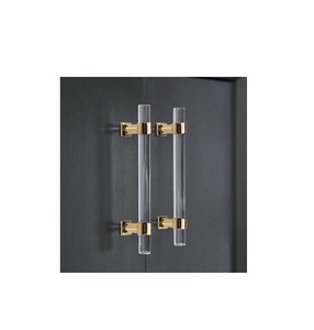 Poignée de meuble élégante en acrylique de qualité supérieure pour armoire de cuisine, accessoires de mobilier en laiton doré et acrylique - Product Image 1