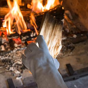 Nouveaux gants de soudeur de style industriel, en cuir de vachette, résistants à la chaleur et à l'abrasion, pour travaux de construction. - Product Image 5