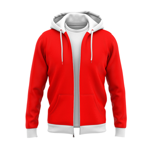 Sweat à capuche zippé en coton de haute qualité, coupe classique, épais, avec poches, tricoté en coton, décontracté, pour l'automne - Product Image 3