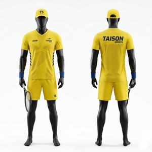 Camiseta de Tenis Premium de Poliéster Transpirable de 160 GSM, Color Caqui con Panel de Contraste Negro en el Hombro, Sublimación, Logotipo Personalizado - Product Image 2