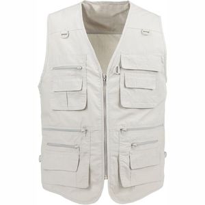 <b>Mens</b> High Quality Canvas Cargo Vest Multi Pocket Custom <b>Utility</b> Workwear Vest Breathable Outdoor Sleeveless <b>Jacket</b> Wholesale OEM - Product Image 4
