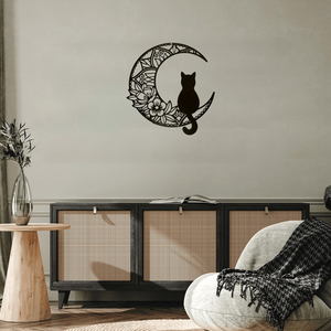 CIFbuy Décoration Murale Chat Bohème en Forme de Croissant, Art Métallique pour la Maison, Idéal pour Noël, les Fêtes, TikTok, Temu, Thème Animaux, Cadeau - Product Image 4
