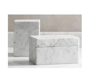 Caja de Joyería de Mármol de Diseño Exclusivo con Tapa y Asa de Latón, Porta Joyas Cuadrado con Tapa, Regalo de Boda o Cumpleaños - Product Image 3