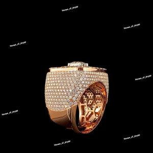 Anillo de Diamante Moissanite de Plata 925 con Halo Doble Baguette, Anillo de Lujo para Hombre, Estilo Hip Hop Audaz - Product Image 5