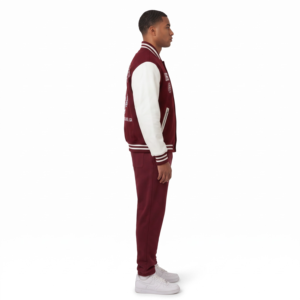 Blouson universitaire vintage années 90 pour homme en laine méltone épaisse avec manches en cuir, style Letterman, Bomber, OEM, usine de Sialkot - Product Image 3