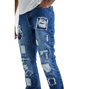 Nueva temporada de invierno profesional lavado ácido pantalones vaqueros ropa hombres pantalones vaqueros desgastados para hecho en Pakistán para la industria de taxis - Product Image 3