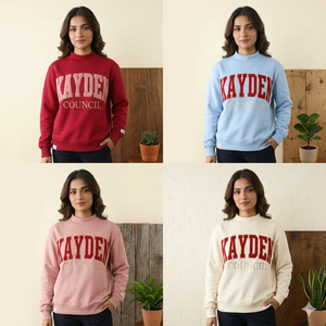 เสื้อสเวตเชิ้ตคอกลมสีฟ้าอ่อนสำหรับผู้หญิง Kayden แขนยาว คอเต่าแบบสั่งทำพิเศษ สำหรับใส่ในชีวิตประจำวันของชาวกรีก นักศึกษา และวิทยาเขตมหาวิทยาลัย - Product Image 5