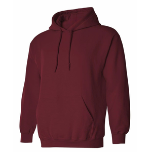 Sweat-shirt à capuche bordeaux pour homme, coupe classique, en molleton de coton, décontracté, pull d'automne avec poche - Product Image 4