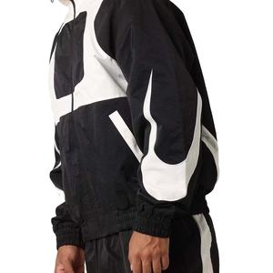 Men's Streetwear Color Block Windbreaker <b>Jacket</b> Vintage High Neck <b>Zip</b> <b>Up</b> Sporty Track <b>Jacket</b> Hip Hop Loose Outerwear - Product Image 2