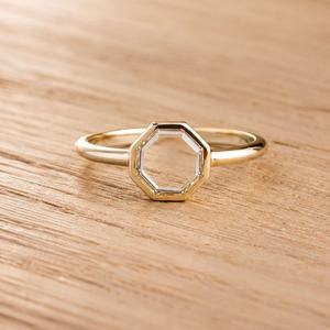 Bague de fiançailles en or massif 10K, 14K, 18K avec diamant de laboratoire taille octogonale classique, couleur E, clarté VVS, pour femme - Product Image 2