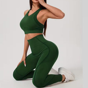 Nuevo Conjunto de Yoga para Mujer en Color Sólido Personalizado, de Alto Rendimiento y Calidad Premium, 2 Piezas, Transpirable, Spandex/Poliéster - Product Image 6