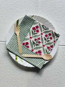 <b>Blue</b> Floral Printed 100% Cotton napkin Reusable Washable Table <b>Runner</b> Dining Table Decor for Home Wedding Party - Product Image 4