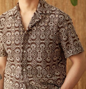 เสื้อเชิ้ตลำลองแขนสั้นพิมพ์ลายสำหรับผู้ชาย ปกพับได้ ผ้าป๊อปลิน ใส่ได้ในฤดูร้อน - Product Image 5