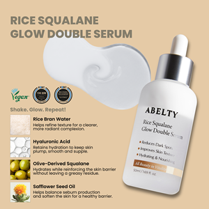 [UNI C Global] ABELTY Rice Squalane Glow Double Serum Coréen Végétalien Éclaircissant Squalane & Niacinamide Essence pour la Peau 50ml - Product Image 2