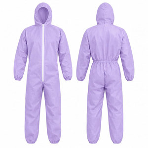 Overol de Trabajo Unisex Morado de Poliéster con Capucha, Traje Protector a Prueba de Polvo, Calidad Premium, Nuevo, Hecho a Medida - Product Image 1