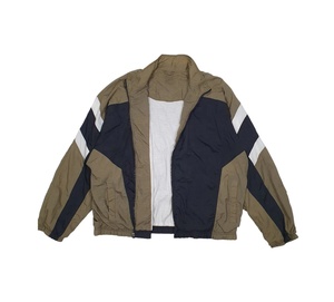 Chaqueta Deportiva para Hombre con Bloques de Color, Azul Marino, Caqui y Blanco, Cierre de Cremallera, Cuello Alto, Estilo Casual para Otoño, Corte Regular, Poliéster - Product Image 4