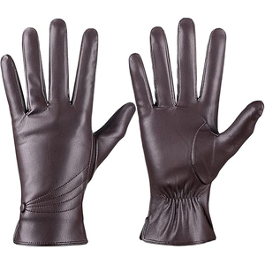 Classic Unisex Fashion Leather Gloves With <b>Wool</b> Lining And Touchscreen Fingertips For Winter Commuting - Product Image 1