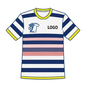 Camiseta Deportiva Personalizada Sublimada, Ropa Deportiva, Camiseta de Fútbol Retro, Camiseta de Fútbol Azul - Product Image 3