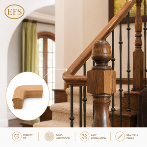 Solid Wood Red Oak Stair Handrail 90-Degree Quarter Turn | 5-7/8 Inch Contemporary Staircase Corner Fitting | Eco-Friendly - Product Image 3