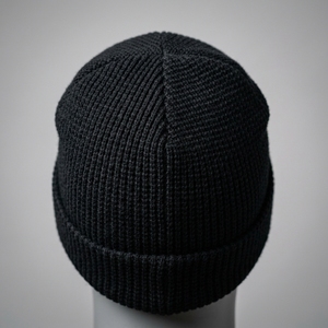 Gorro de Punto Negro para Hombre, Gorro de Invierno con Puño, Estilo Urbano, Unisex, Logotipo Personalizado, Venta al Por Mayor, Moda - Product Image 3