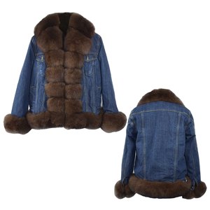 Wholesale Premium Women Denim <b>Jacket</b> Y2K Street Style Eco-Friendly 3D Embroidery Oversized Cropped Vintage Light Breathable Belt - Product Image 1