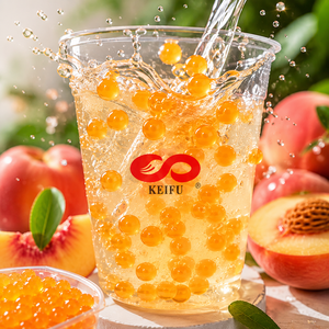 KEIFU-Mango Popping <b>Boba</b> Pearl Juice Ball Instant Bursting OEM/ODM for <b>Bubble</b> Tea Drink Topping 3.2kg Bottle Ready-to-Eat - Product Image 2