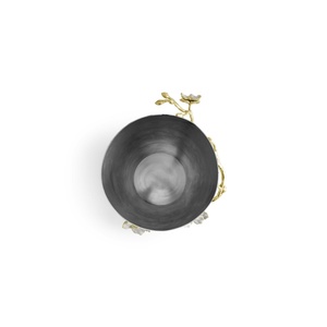 Jarrón de lujo Saleem International 2026 con diseño de granada, color plateado, de metal, con hoja de ginkgo marrón dorado - Product Image 4