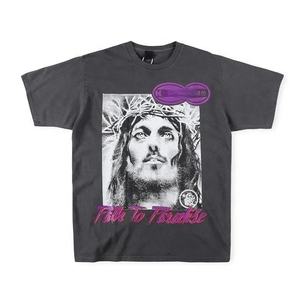 Camisetas estampadas de estilo callejero para hombre estilo Hip Hop, camiseta de moda holgada de gran tamaño de manga corta de algodón 100% personalizada - Product Image 6
