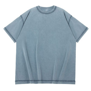 Camiseta de diseño moderno, de gran tamaño, con lavado ácido personalizado, de calidad premium, para uso casual o streetwear, para hombre, 100% algodón, tela de alto GSM. - Product Image 2