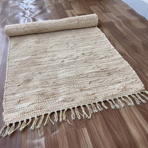 Alfombra Bohemia Rectangular Hecha a Mano de Algodón con Rayas, Base de Yute, Lavable, Delgada, para Decoración de Sala de Estar - Product Image 3
