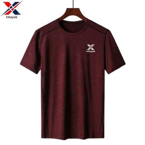 เสื้อยืดแขนสั้นคุณภาพสูงสำหรับฤดูร้อน ผู้ชาย ระบายอากาศได้ดี ผ้าวอร์สเตด คอตตอน/ใยไผ่ คอกลม ลายสก็อต แห้งเร็ว สวมใส่สบาย - Product Image 2