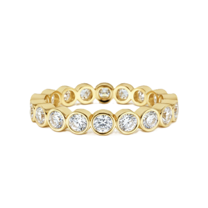 Wholesale Round Lab Grown Diamond 10K 14K Solid Gold Bezel Set Full Eternity Band Stackable Band Fashion Moissanite Diamond Ring - Product Image 1