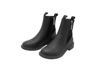Bottines à plateforme noires rétro à bout rond, talon carré, antidérapantes, dessus en PU, semelle intermédiaire en EVA, toutes saisons, style Chelsea