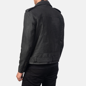 Veste d'hiver en cuir grande taille pour homme, haute qualité, personnalisable OEM, veste d'hiver en cuir noir B3, col montant, coupe ajustée - Product Image 5