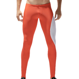 New Hot Sale Orange And White Strip <b>Men's</b> Athletic Leggings <b>For</b> Sportswear Quick Dry <b>Tight</b> Pants <b>for</b> <b>Compression</b> Leggings - Product Image 3
