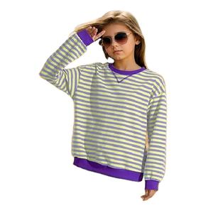 Nueva calidad superior disponible color de la raya casual niños sudadera pulso tamaño 100% algodón mejor de Bangladesh precio de fábrica - Product Image 1