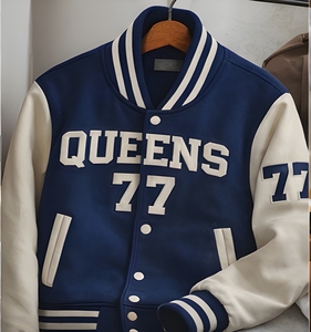 Custom Design 280GSM Spun <b>Fleece</b> Varsity <b>Jacket</b> Men Premium Cotton College Letterman <b>Jacket</b> Streetwear Baseball <b>Jacket</b> Wholesale - Product Image 1