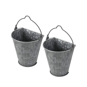 Pot de fleurs mural rustique en métal galvanisé pour plantes vertes d'intérieur, pot suspendu décoratif - Product Image 6