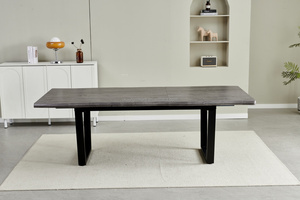 Ý High End tùy chỉnh Bàn Ăn Hiện Đại <span class=keywords><strong>MDF</strong></span> Top kim loại Chân bảng - Product Image 5