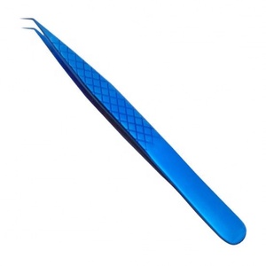 Vente en gros de pince à épiler pour extension de cils Instruments de beauté en acier inoxydable Pince à épiler enduite de plasma bleu - Product Image 5