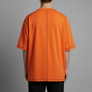 เสื้อยืดฮิปฮอปผู้ชายทรงโอเวอร์ไซส์แฟชั่นใหม่รักษ์โลก พิมพ์ลายโลโก้แบบ DTF คอกลม แขนสั้น ผ้าฝ้ายทรงหลวม - Product Image 3