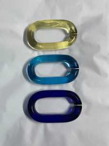 Sculpture artistique en résine, décoration à maillons circulaires, bleu violet transparent, pour objets de collection d'art - Product Image 4
