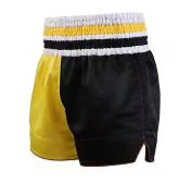 Shorts MMA unisexe orange, imprimé par sublimation, motif floral bleu géométrique, séchage rapide, polyester/coton, coupe ample, arts martiaux mixtes - Product Image 4