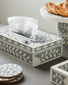 Portarrollos Decorativo Hecho a Mano con Incrustaciones de Hueso Ecológico de Primera Calidad, Diseño Personalizado, Elegante Adorno para el Hogar, Tradebyd - Product Image 2