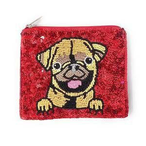 Pochette à monnaie perlée faite à la main avec fermeture éclair, motif étoile et papillon, rivets, pochette de poignet tendance avec chaîne, souple, grande taille, personnalisable pour femme - Product Image 6
